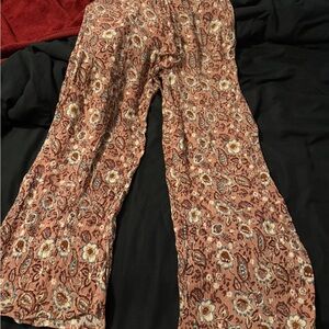 Maurices Rust Floral Wide-Leg Pants